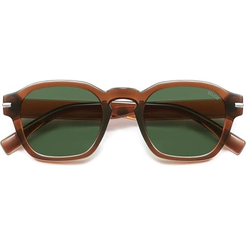 SOJOS Vintage Retro Square Polarized Sunglasses for Men and Women SJ2382